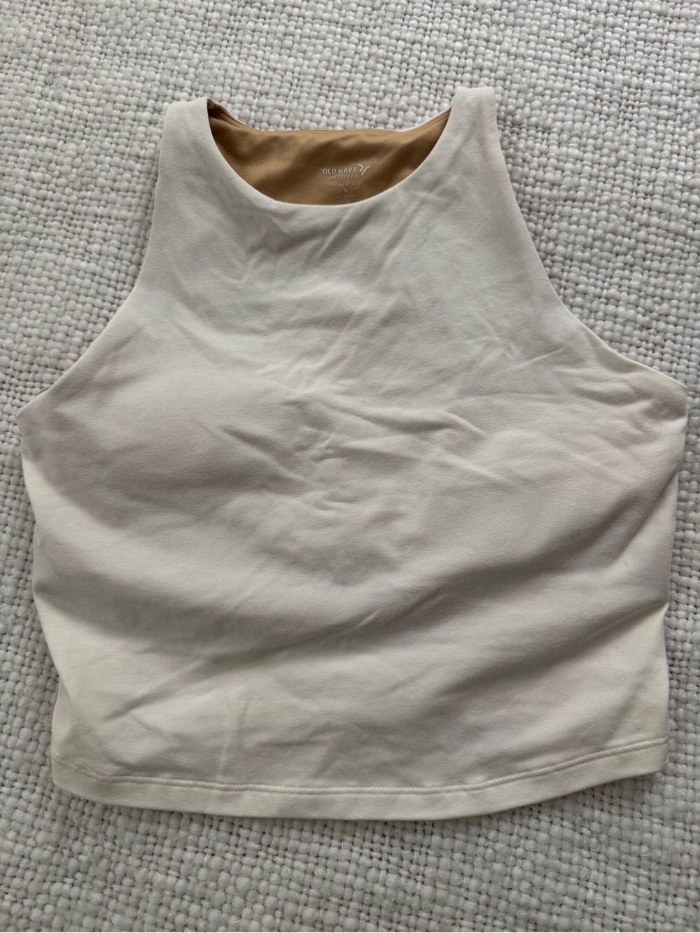 Old Navy Women's Cream High-Neck Crop Tank